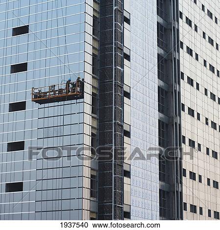 Window Washers At Work On Glass Skyscraper; Tianjin China View Large Photo Image Stock Image - Window Washers At Work On Glass Skyscraper; Tianjin China. Fotosearch