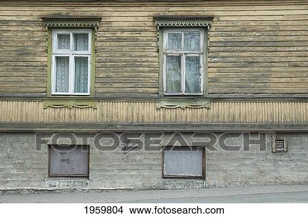 Windows In A Wooden House At Tallinn, Estonia View Large Photo Image Picture - Windows In A Wooden House At Tallinn, Estonia. Fotosearch