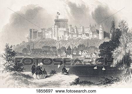 Windsor Castle England In The 19Th Century From The National And Domestic History Of England By William Aubrey Published London Circa 1890 View Large Photo Image Stock Photo - Windsor Castle England In The 19Th Century From The National And Domestic History Of England By William Aubrey Published London Circa 1890. Fotosearch