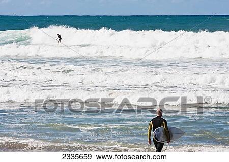 Stock Photo - Windsurfers; New Zealand. Fotosearch