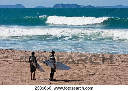 Stock Photograph - Windsurfers; New Zealand. Fotosearch