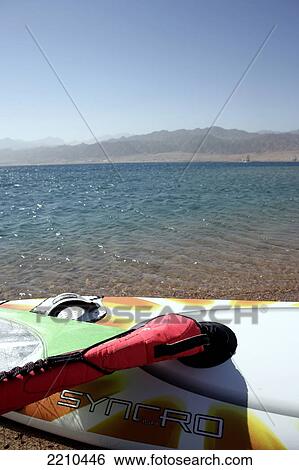 Stock Photograph - Windsurfing In Dahab, Egypt.. Fotosearch