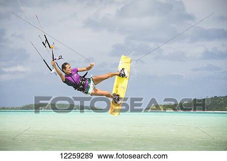 Stock Photo - Windsurfing; Vavau, Tonga. Fotosearch