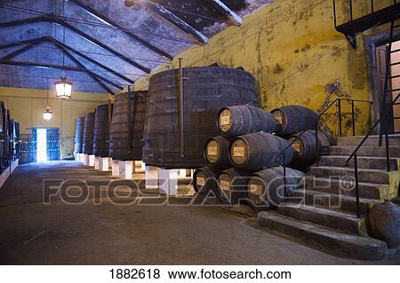 Stock Photo - Wine Barrels In A Cellar At A Winery; Peso Da RÃƒÆ’Ã‚Â©gua, Portugal. Fotosearch