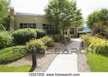 Stock Image - Winery in Nk'Mip Desert Culture Centre; Osoyoos, British Columbia, Canada. Fotosearch