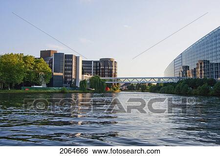 Winston Churchill Building And The European Parliament On The Banks Of The Ill River, Strasbourg, France View Large Photo Image Stock Photograph - Winston Churchill Building And The European Parliament On The Banks Of The Ill River, Strasbourg, France. Fotosearch