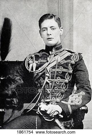 Picture - Winston S. Churchill 1874 To 1965 As Second Lieutenant In The 4Th Queen's Own Hussars From A Roving Commission By Winston S. Churchill Published By Scribners 1930. Fotosearch