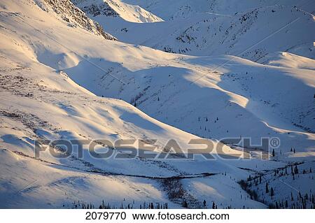 Winter Scene Along The Dempster Highway, Yukon. View Large Photo Image Stock Image - Winter Scene Along The Dempster Highway, Yukon.. Fotosearch