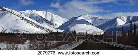 Winter Scene Along The Dempster Highway, Yukon. View Large Photo Image Stock Photograph - Winter Scene Along The Dempster Highway, Yukon.. Fotosearch