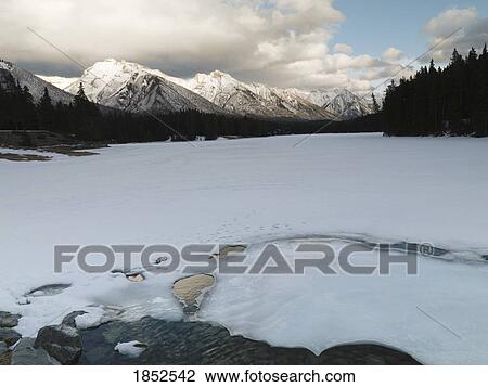 Stock Image - Winter Scenic, Banff, Alberta, Canada. Fotosearch