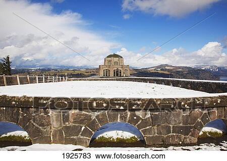 Winter Snow Adds Beauty To Crown Point And Vista House, Columbia River Gorge National Scenic Area; Oregon, United States Of America View Large Photo Image Stock Image - Winter Snow Adds Beauty To Crown Point And Vista House, Columbia River Gorge National Scenic Area; Oregon, United States Of America. Fotosearch