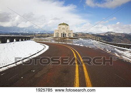 Winter Snow Adds Beauty To Crown Point And Vista House, Columbia River Gorge National Scenic Area; Oregon, United States Of America View Large Photo Image Stock Photography - Winter Snow Adds Beauty To Crown Point And Vista House, Columbia River Gorge National Scenic Area; Oregon, United States Of America. Fotosearch