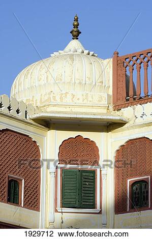 Stock Image - Within grounds at City Palace inside the old walled town in Jaipur, capital of Rajasthan, India. March. Jaipur, Rajasthan State, India. ÃƒÆ’Ã…Â Asia. ÃƒÆ’Ã…Â . Fotosearch
