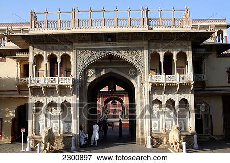 Within grounds at City Palace inside the old walled town in Jaipur, capital of Rajasthan, India. March. Jaipur, Rajasthan State, India. View Large Photo Image Stock Photo - Within grounds at City Palace inside the old walled town in Jaipur, capital of Rajasthan, India. March. Jaipur, Rajasthan State, India.. Fotosearch