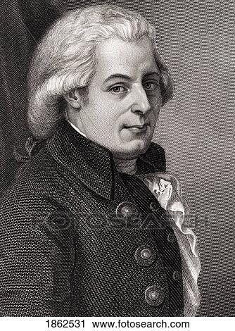 Stock Image - Wolfgang Amadeus Mozart 1756-1791 Austrian Composer And Musician 19Th Century Engraving After Painting By Johann Heinrich Wilhelm. Fotosearch