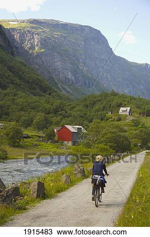 Woman Cycling View Large Photo Image Stock Image - Woman Cycling. Fotosearch