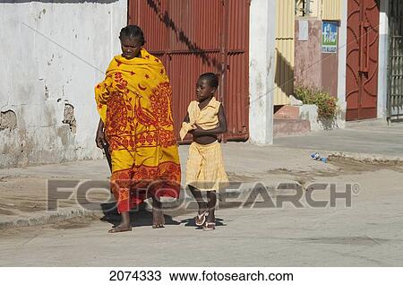 Woman & Girl In Toliara, Madagascar View Large Photo Image Stock Image - Woman & Girl In Toliara, Madagascar. Fotosearch