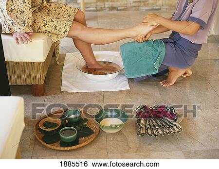 Woman Having Feet Massaged View Large Photo Image Stock Photograph - Woman Having Feet Massaged. Fotosearch