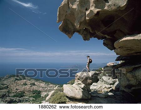 Woman Hiker Admiring View From Beneath Les Calanche Rock Formations, Corsica View Large Photo Image Stock Image - Woman Hiker Admiring View From Beneath Les Calanche Rock Formations, Corsica. Fotosearch
