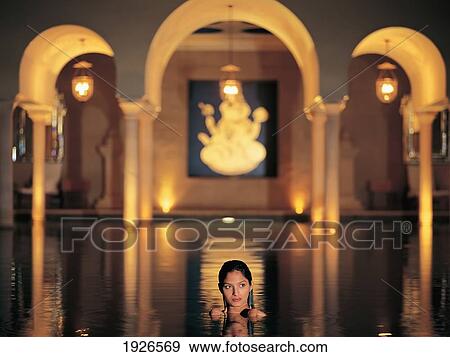 Woman In Swimming Pool View Large Photo Image Stock Photo - Woman In Swimming Pool. Fotosearch