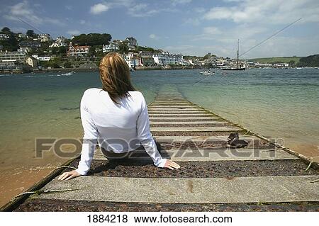 Stock Photo - Woman On Beach. Fotosearch