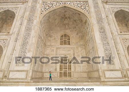 Woman Photographing In Great Arch Of The Taj Mahal At Dawn View Large Photo Image Stock Photography - Woman Photographing In Great Arch Of The Taj Mahal At Dawn. Fotosearch