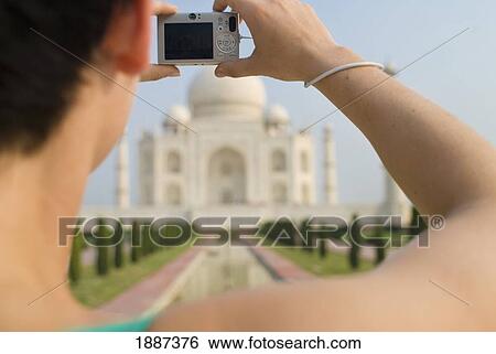 Woman Photographing The Taj Mahal, Close Up View Large Photo Image Stock Photograph - Woman Photographing The Taj Mahal, Close Up. Fotosearch