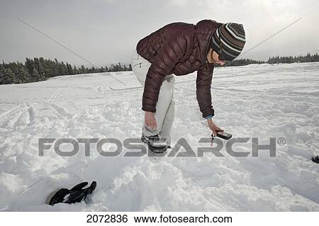 Woman Practicing Avalanche Search With Beacon, Avalanche Safety Training From Parks Canada, Skagway Summit, British Columbia View Large Photo Image Stock Photograph - Woman Practicing Avalanche Search With Beacon, Avalanche Safety Training From Parks Canada, Skagway Summit, British Columbia. Fotosearch