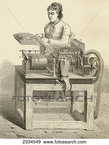 Woman Sat At A Cigarette Making Machine In The Late 19Th Century. From El Museo Popular Published Madrid, 1887 View Large Photo Image Stock Photo - Woman Sat At A Cigarette Making Machine In The Late 19Th Century. From El Museo Popular Published Madrid, 1887. Fotosearch