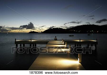 Woman Sitting On End Of Pier At Dusk View Large Photo Image Stock Photograph - Woman Sitting On End Of Pier At Dusk. Fotosearch