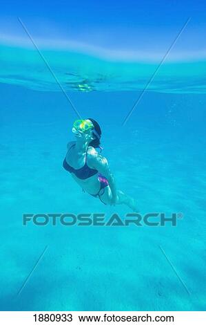 Woman Snorkelling Off Giftun Island On Red Sea Coast Near Hurghada View Large Photo Image Stock Image - Woman Snorkelling Off Giftun Island On Red Sea Coast Near Hurghada. Fotosearch