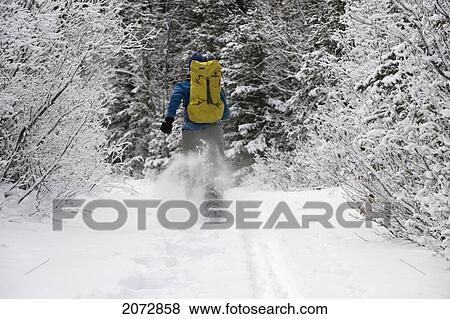 Stock Photo - Woman Snowshoeing At Kathleen Lake, Kluane National Park, Yukon, Canada. Fotosearch