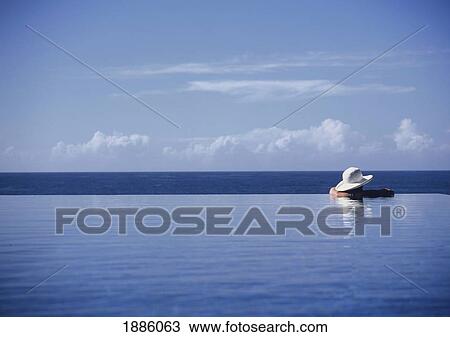Woman Wading In An Infinity Pool View Large Photo Image Stock Image - Woman Wading In An Infinity Pool. Fotosearch