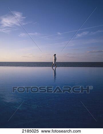 Woman Walking By Spa Pool; Madeira View Large Photo Image Stock Photography - Woman Walking By Spa Pool; Madeira. Fotosearch