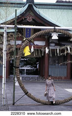 Woman Walking In Front Of Temple View Large Photo Image Stock Image - Woman Walking In Front Of Temple. Fotosearch