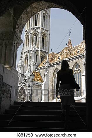 Woman Walking Up Stairs Towards Church View Large Photo Image Stock Image - Woman Walking Up Stairs Towards Church. Fotosearch