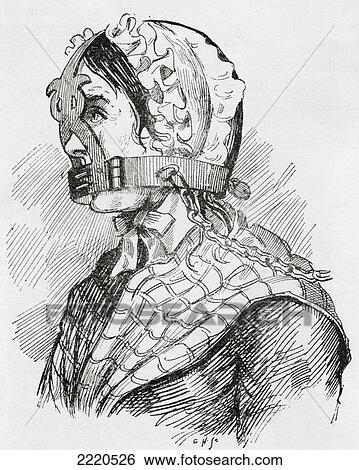 Stock Photograph - Woman Wearing A Derbyshire Brank Or Muzzle In The 17Th Century. From The Strand Magazine Published 1894.. Fotosearch