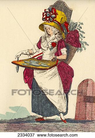 Stock Photo - Woman Wearing Mixture Of Clothes Representing The Three Orders - Clergy, Nobility And Worker - In France During French Revolution. From A Contemporary Print.. Fotosearch