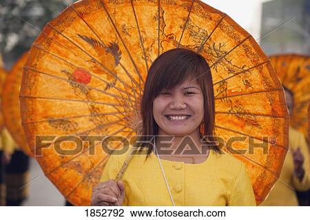 Woman With Parasol In Flower Festival, Chiang Mai, Thailand View Large Photo Image Stock Image - Woman With Parasol In Flower Festival, Chiang Mai, Thailand. Fotosearch