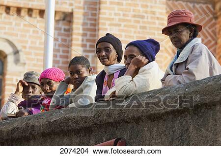 Women By Ambozontany Cathedral, Fianarantsoa, Madagascar View Large Photo Image Picture - Women By Ambozontany Cathedral, Fianarantsoa, Madagascar. Fotosearch
