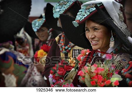 Women In Traditional Dress At Festival, Diskyid, Nubra Valley, Leh Ladakh, India View Large Photo Image Stock Photograph - Women In Traditional Dress At Festival, Diskyid, Nubra Valley, Leh Ladakh, India. Fotosearch