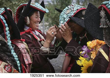 Women In Traditional Dress Laughing, Diskyid, Nubra Valley, Leh Ladakh, Indian Himalayas View Large Photo Image Stock Image - Women In Traditional Dress Laughing, Diskyid, Nubra Valley, Leh Ladakh, Indian Himalayas. Fotosearch