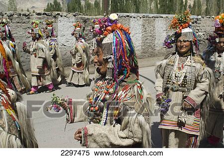 Stock Photography - Women of the Dard ethnic group during the opening parade of the Ladakh Festival. The Ladakh Festival is held every year in the first two weeks of September and celebrates local culture through dance and sport. Ladakh, Province of Jammu and Kashmir, Indi. Fotosearch