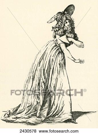 Stock Photo - Women's fashion during the French Revolution. From Illustrierte Sittengeschichte vom Mittelalter bis zur Gegenwart by Eduard Fuchs, published 1909.. Fotosearch