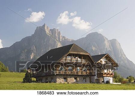 Stock Image - Wooden Barn, Castelrotto, Alto Adige, Italy. Fotosearch