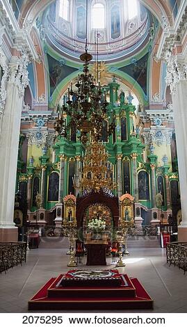 Wooden Baroque Iconostas In The Orthodox Church Of The Holy Spirit, Vilnius, Lithuania View Large Photo Image Stock Photography - Wooden Baroque Iconostas In The Orthodox Church Of The Holy Spirit, Vilnius, Lithuania. Fotosearch
