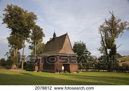 Stock Image - Wooden Church Of Our Lady Of Candemas In Siemiechowie, Malopolska, Poland. Fotosearch