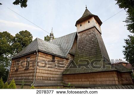 Wooden Church Of St. Michael In Binarowa, Malopolska, Poland View Large Photo Image Stock Photo - Wooden Church Of St. Michael In Binarowa, Malopolska, Poland. Fotosearch