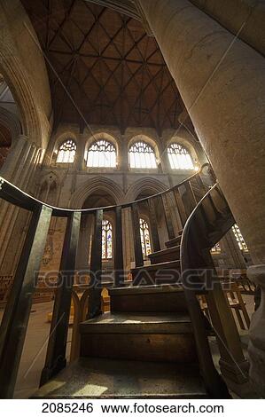 Wooden Curving Staircase In Ripon Cathedral; Ripon Yorkshire England View Large Photo Image Stock Photograph - Wooden Curving Staircase In Ripon Cathedral; Ripon Yorkshire England. Fotosearch