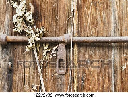 Stock Image - Wooden door, Hongcun, Anhui, China. Fotosearch